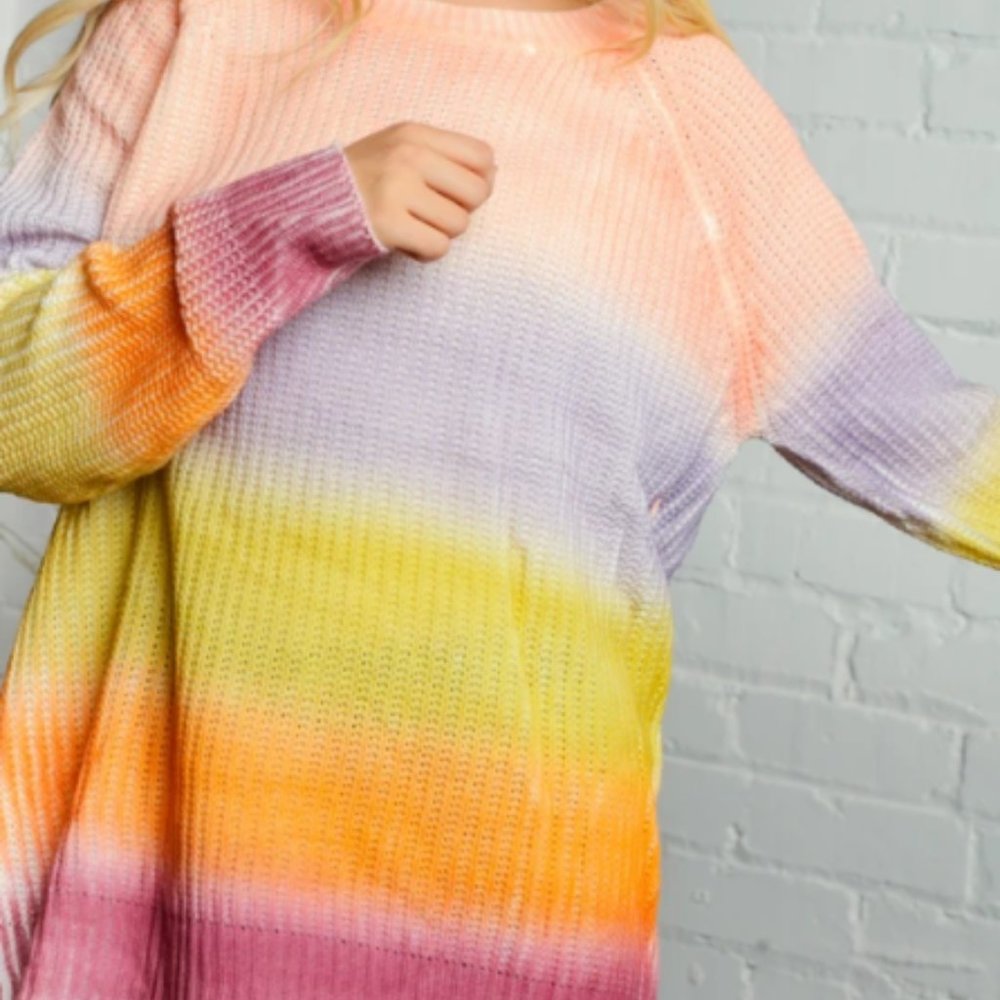 Blush & Lavender Multi Stripe Sweater NWT - Picture 2 of 2
